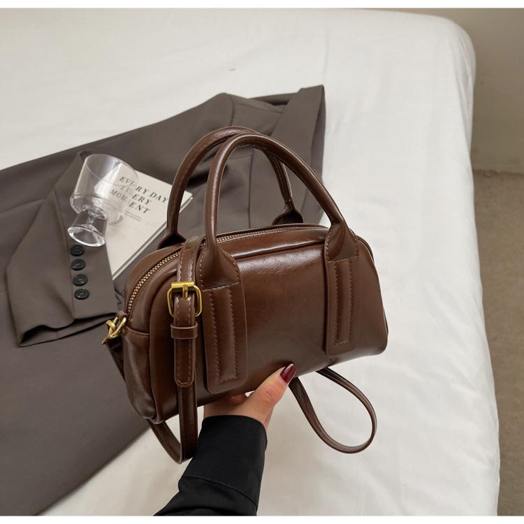 Boston Handbag Women's 2025 New Fashion Retro Handbag Niche Trend Versatile Shoulder Messenger Bag