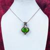 Green Fire Labradorite Pendant Copper Wire Wrapped Rainbow Moonstone Jewelry