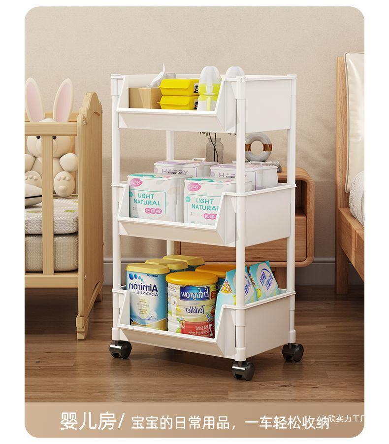 Movable Multi-layer Kitchen Storage Rack for Toys, Snacks, Fruits & Vegetables - Floor-standing and Multi-functional Shelf.