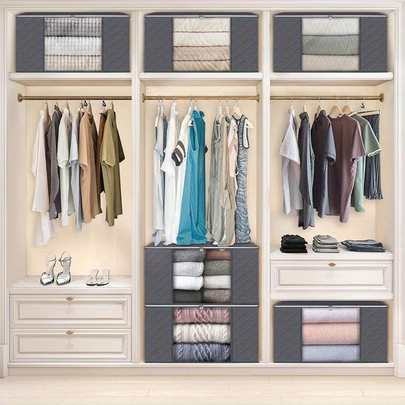 1Pc Portable Large Capacity Quilt Storage Bags Quilted Clothes Organizer with Visual Window, Perfect Home Finishing Storage Bag