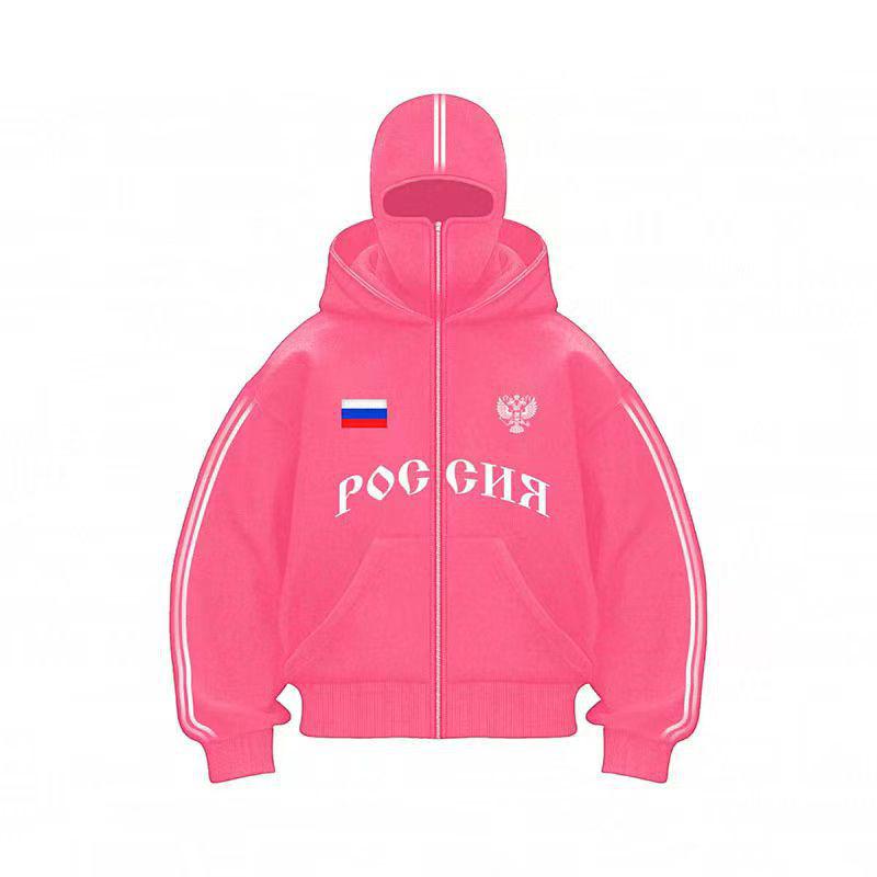 

Флисовый свитшот с двойным капюшоном - Осенне-зимний стиль Y2K Medium