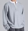 Beoteunseoul Layered Henley Neck Cotton Sweatshirt (Melange)