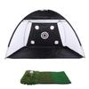 Swing Net with Practice Mat Polyester Hitting Aid Net with Balls for Backyard Indoor Outdoor Driving Chipping Training