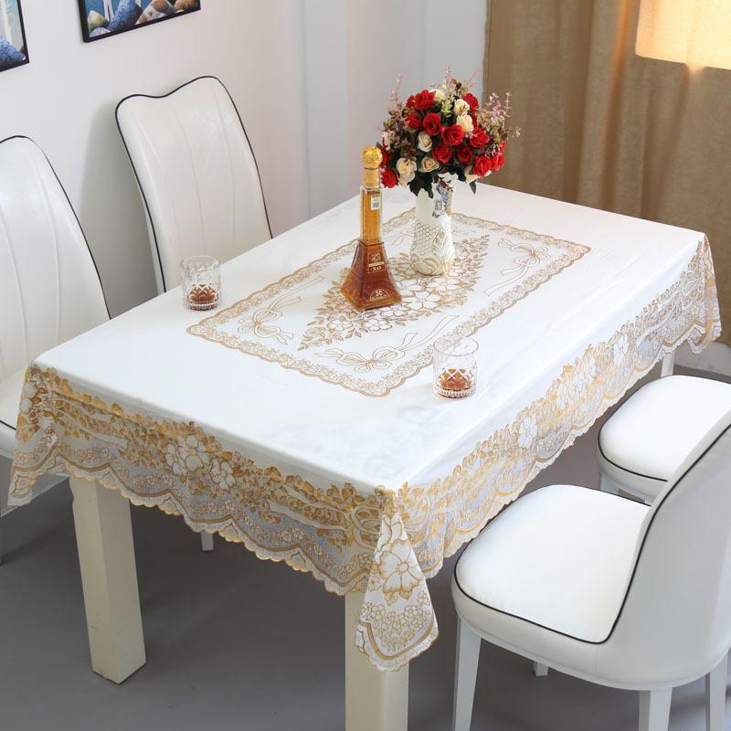 Waterproof, Heat-Resistant PVC Tablecloth - Oil-Proof, Wash-Free, European Style Rectangular Dining or Coffee Table Cover, Pastoral Design.