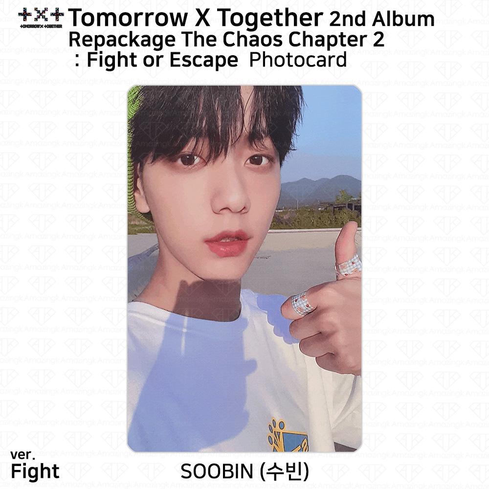 

TXT 2-й альбом в переиздании. Фотокарточка «Хаос. Глава 2. Борьба или бегство» Открытка Soobin - PC (F ver.)