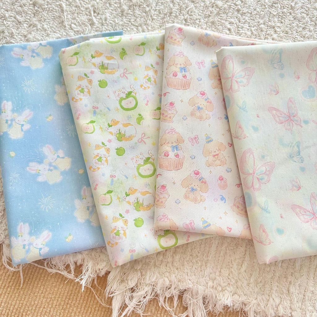 100% Cotton Digital Print Fabric: Cartoon, Animal, Butterfly & Floral Designs for Women's, Children's, Family & Home Wear DIY.