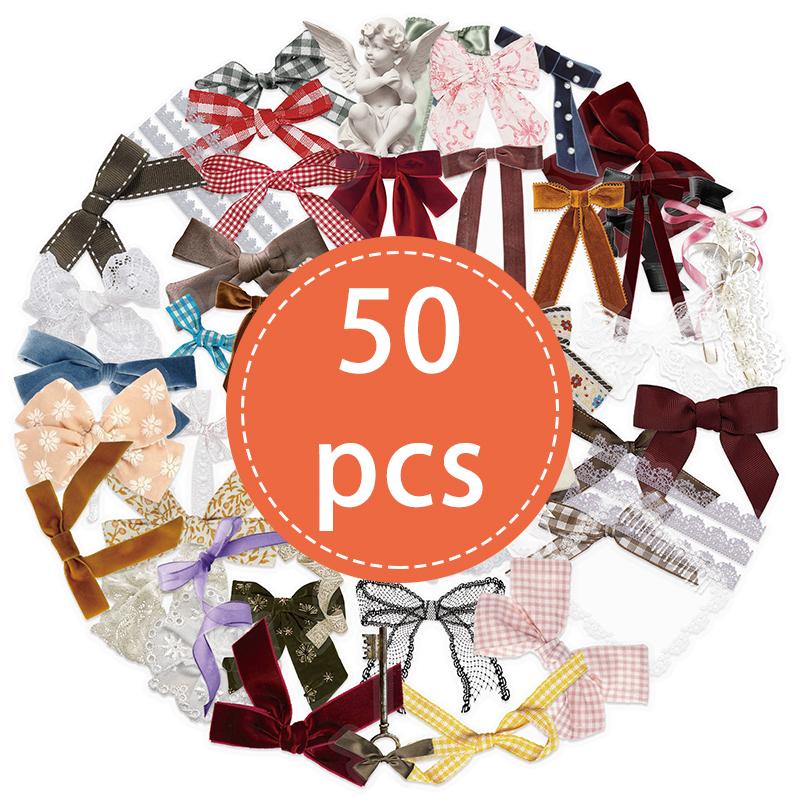 High-Quality 50Pcs High-Quality Bowknot High-Quality Stickers High-Quality Pink High-Quality Bow High-Quality Aesthetic High-Quality Cute