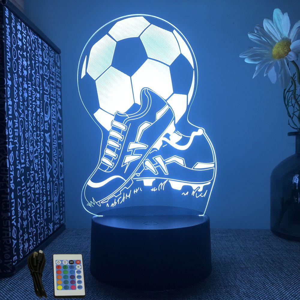 3D Football Lamp Illusion Child LED Night Light Luminous Soccer ball Touch Nightlight Kids Bedroom Decoration Table Lamp Gifts