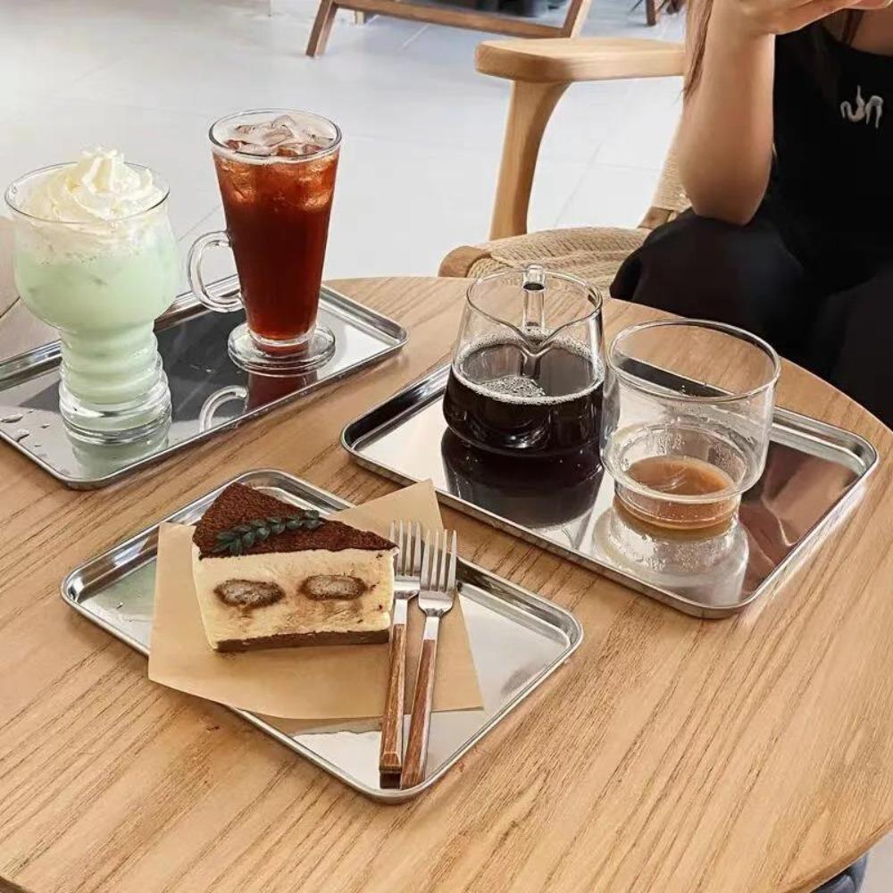 Fruit Meat Cake Dessert Plate 304 Stainless Steel Spitting Bone Dish New Storage Shallow Tray