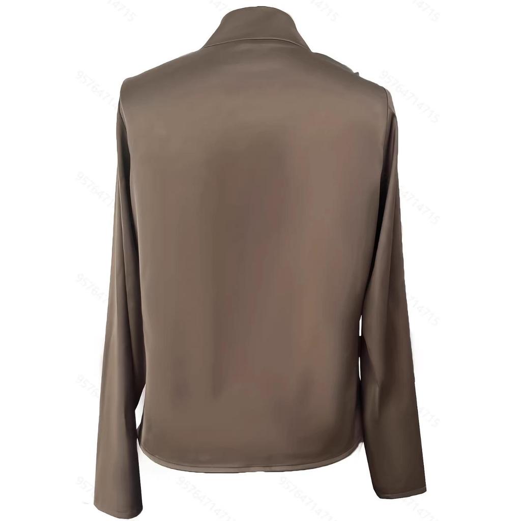 2025 V-Neck Cross-Border Shirt with Belt Decoration