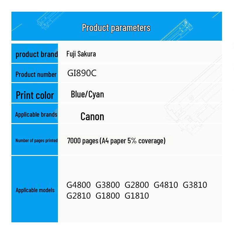 Fuji Cherry GI-890 Compatible Ink Bottles for Canon G-Series