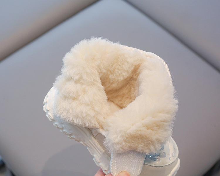 Little Liubao Winter Velvet Baby Boots: Warm, Waterproof Cotton Snow Boots for Ages 2-4 with Ultra-Fiber Leather Surface