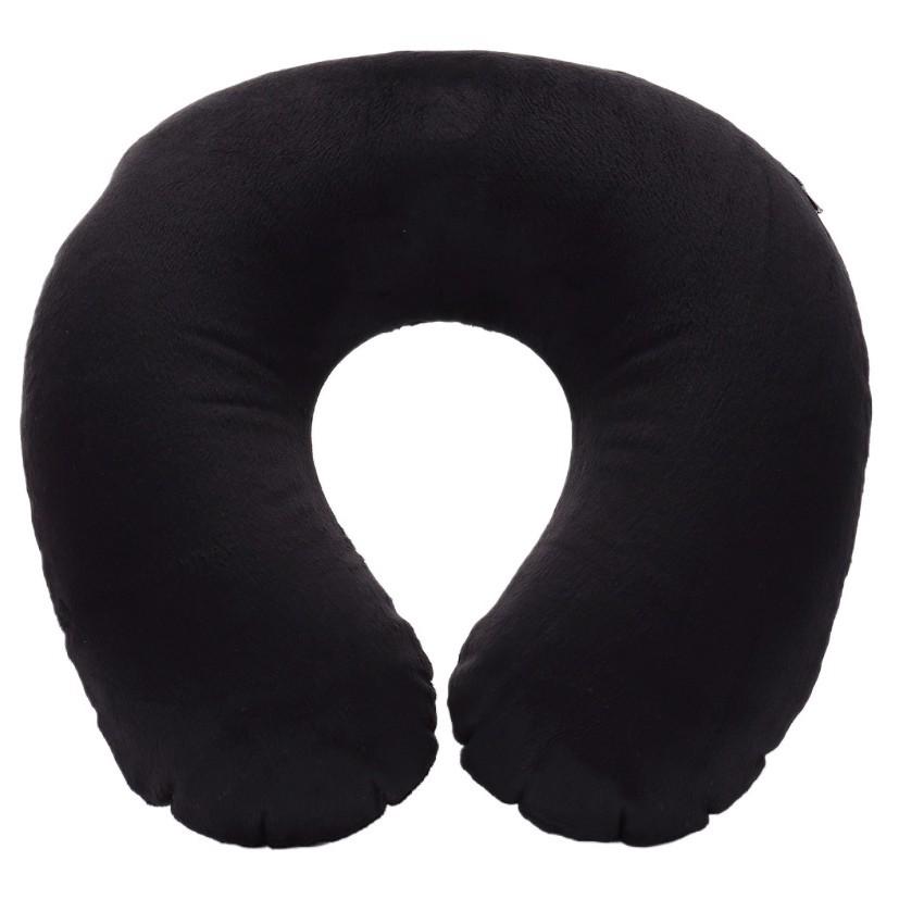 Promotional Inflatable U-Shaped Travel Neck Pillow with Plush Outerwear