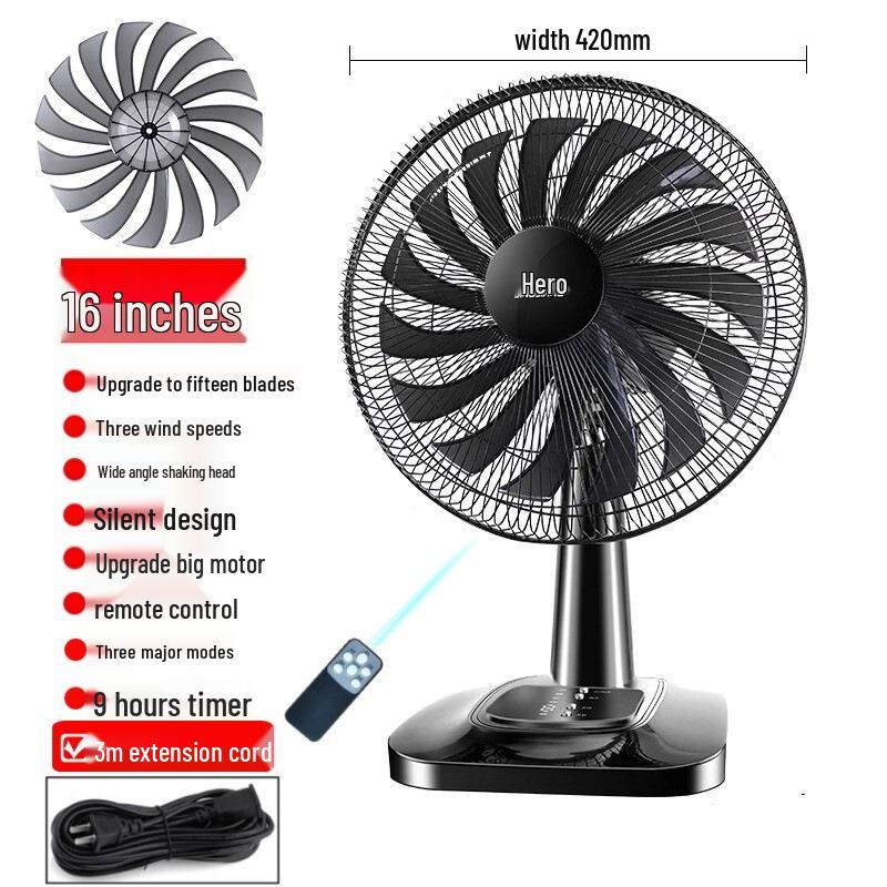 16palcový tichý oscilační stolní ventilátor pro domácnost a koleje
