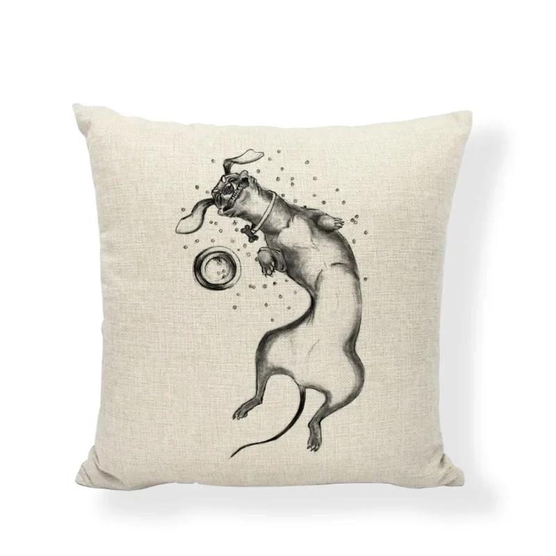 New Design Dog Cushion Covers Cute Animal Seagull Butterfly Painted Home Decor Living Room Couch Gifts Throw Pillows Cases