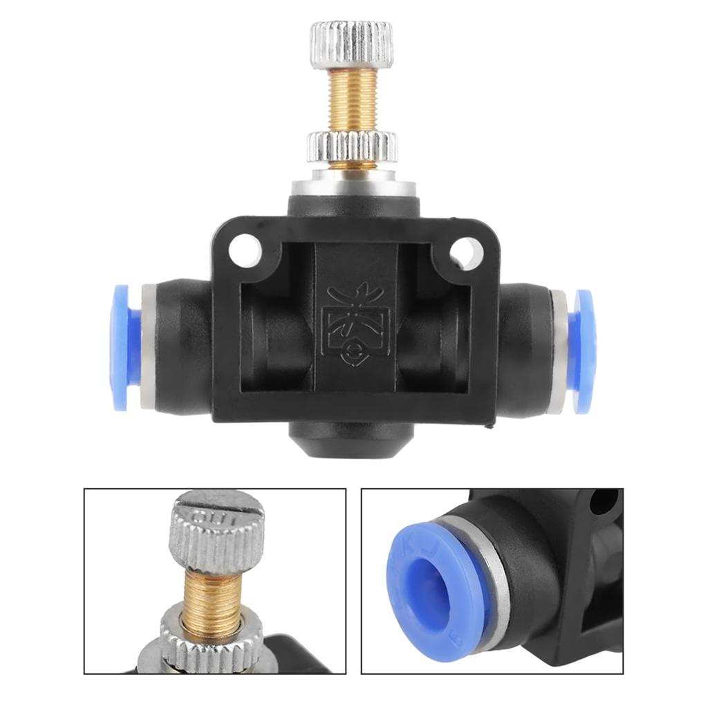 Pneumatic Airflow Regulator /set Push In Speed Controller 6mm Pneumatic Air Control Valve Connector
