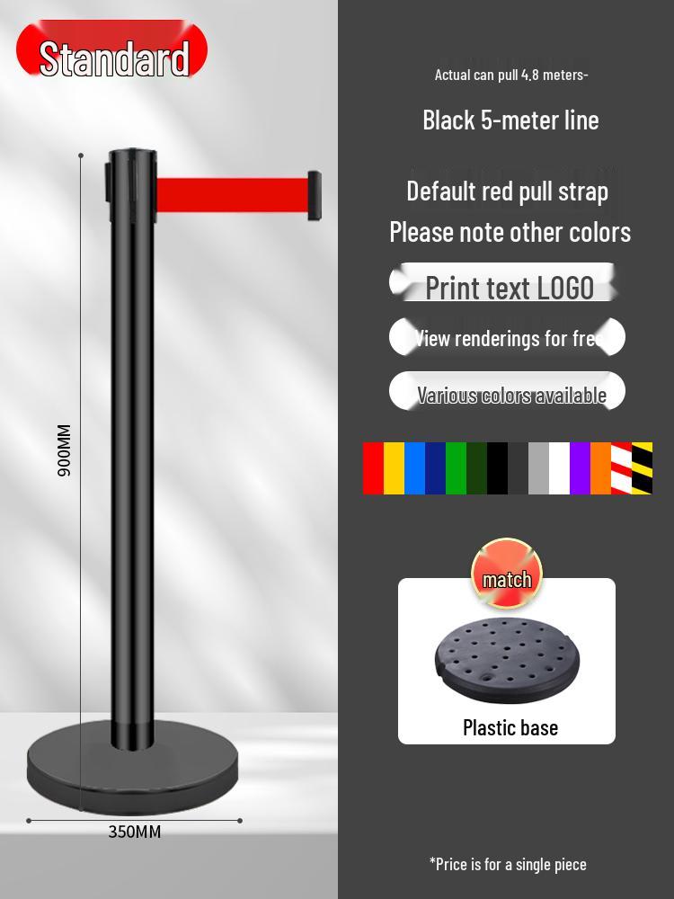 Retractable Queue Barrier Post with Belt