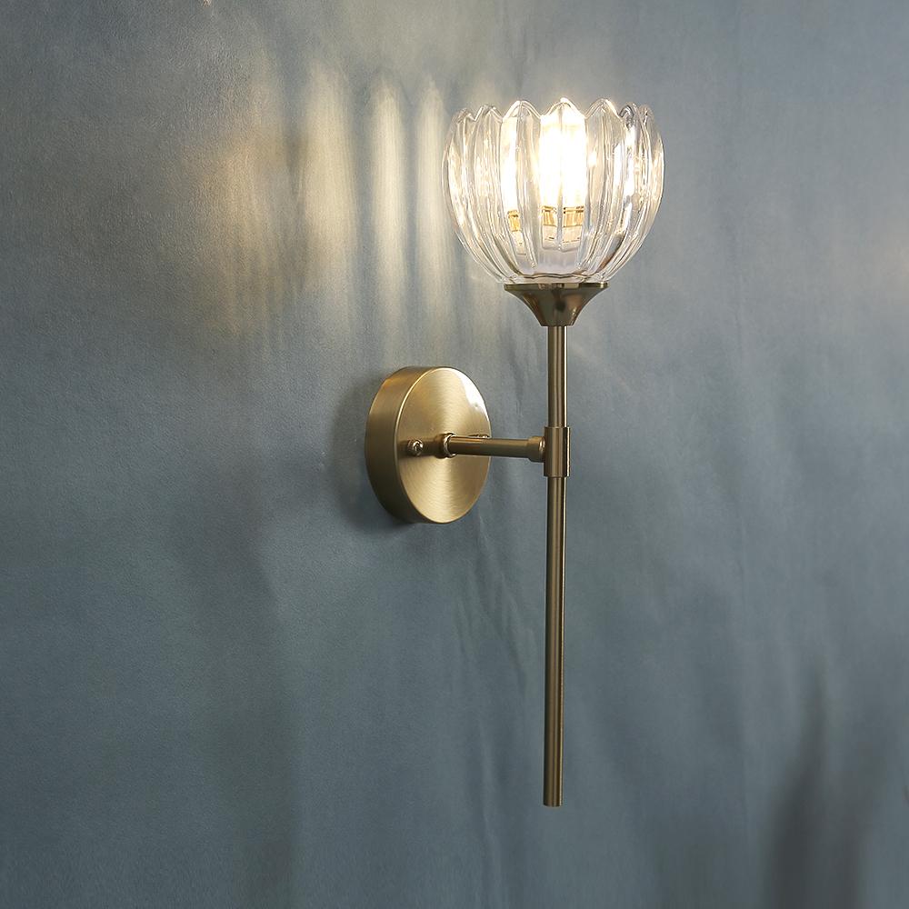 Modern Color Glass led Wall Light Bedroom Lights Nordic Flowers Wall Lamp for Living Room Dining Room Bedside Sconce Home Decor