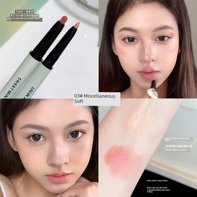 Dual-Ended Multi-Use Pen for Eyeshadow, Under-Eye Contouring, Lip Liner, Nose Shadow, Highlighter, Contouring, Brightening, 3D Shading, and Blush