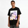 Anime Couple Print T-Shirt Casual Daily Top For Men And Women Cool Cartoon Graphic Tee Pure cotton T-shirt