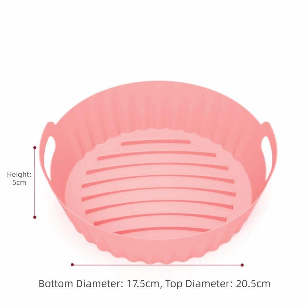 Reusable Air Fryer Baking Pan Foldable Round Baking Tray New Silicone Cooking Tray  Oven Use