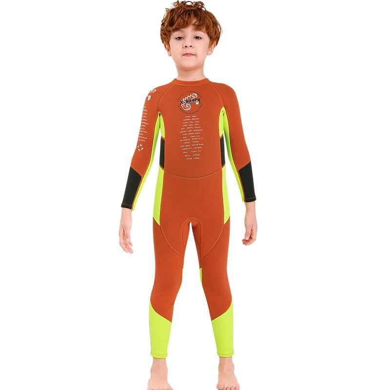 2.5mm Kids Boys Full Wetsuit Long Sleeve Thermal Dive Suit Snorkeling Surfing Swimming Water Sports Protection