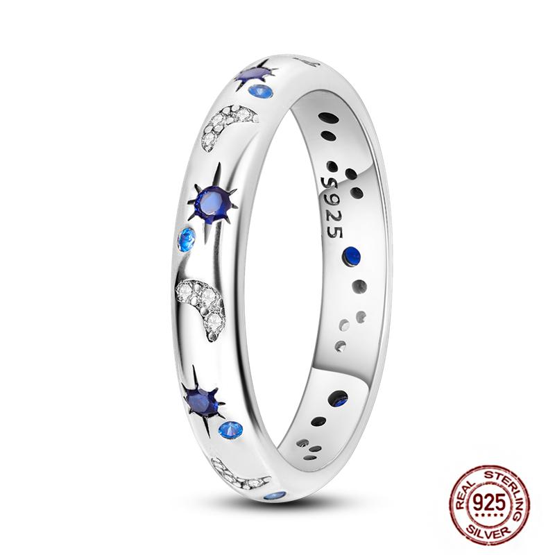 Luminous Firefly 925 Silver Ring Sparkling Rainbow Color Heart Wishbone Flower Original Rings For Women Wedding Jewelry