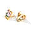 1 Piece Stylish Handmade Resin Jewelry Flower 18K Gold Plated 304 Stainless Steel Open Adjustable Geometric Rings For Women Gift