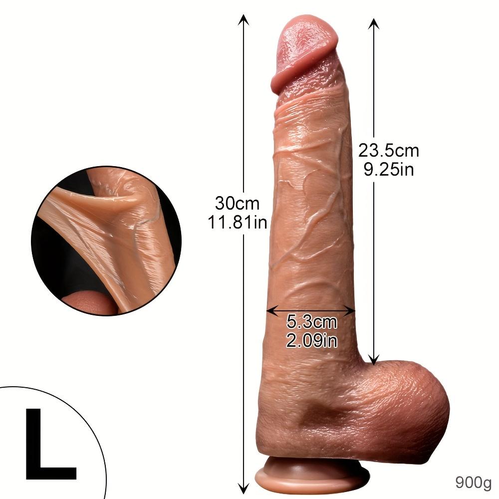 Dildo – 30 cm Bardzo Duże Realistyczne Dildo z Ruchomymi Jądrami, Dwowarstwowy Płynny Silikon, Mocna Przyssawka, Korek Analny Zabawka Seksualna dla Mężczyzn i Kobiet