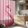 1pc Pink Theme Modern Animal Illustration Flamingo Bath Curtain Partition, Fabric Shower Curtain, Bathroom Accessories