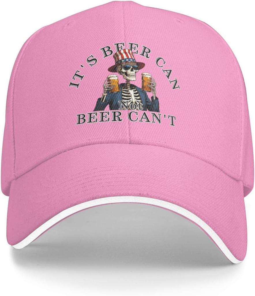 Its Beer Can Not Beer Cant Skeleton Baseball Cap Funny Drinking Unisex Polyester Trucker Hat