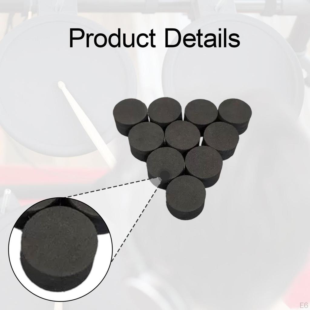 10 Pieces Drum Trigger Sponge Column DIY Electronic Good Elastic Replacement Black 20mm High