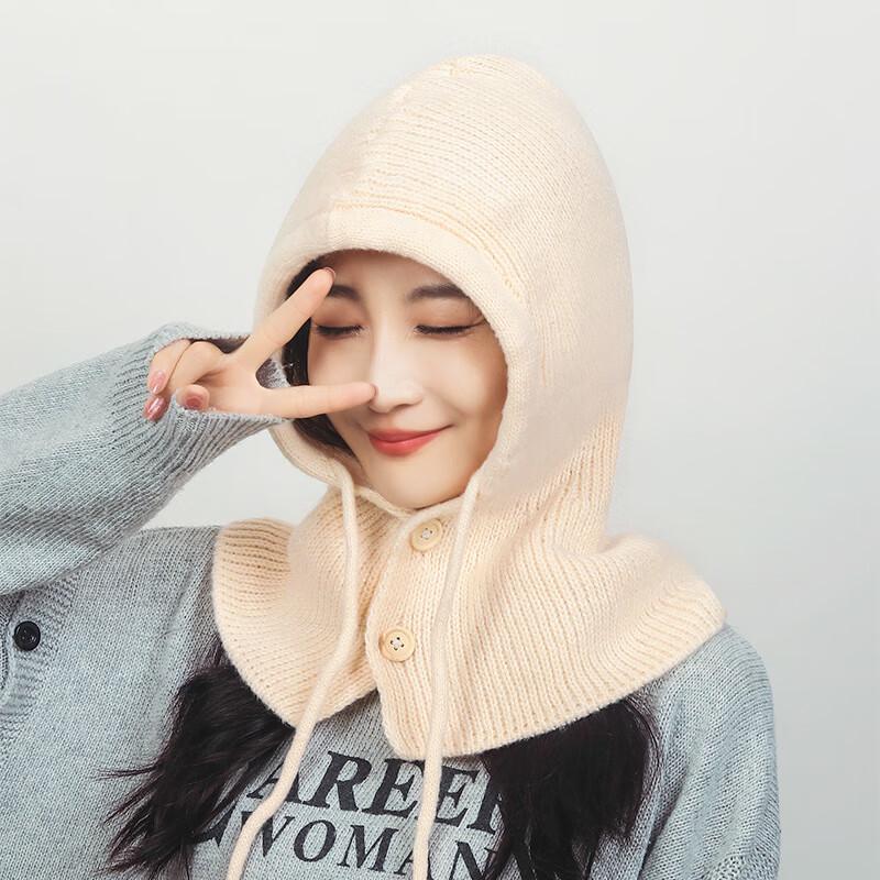 Zhen Yueqi Women's Knitted Balaclava Hat Scarf Shawl