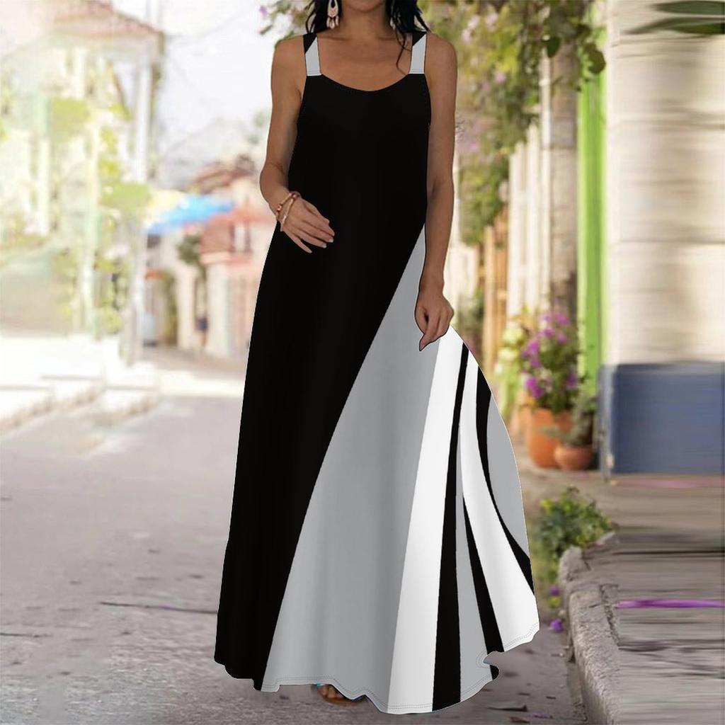 Women's Slip Dress Maxi Long Dress Gradient Blending Print Dress Spring & Summer Leisure Vacation