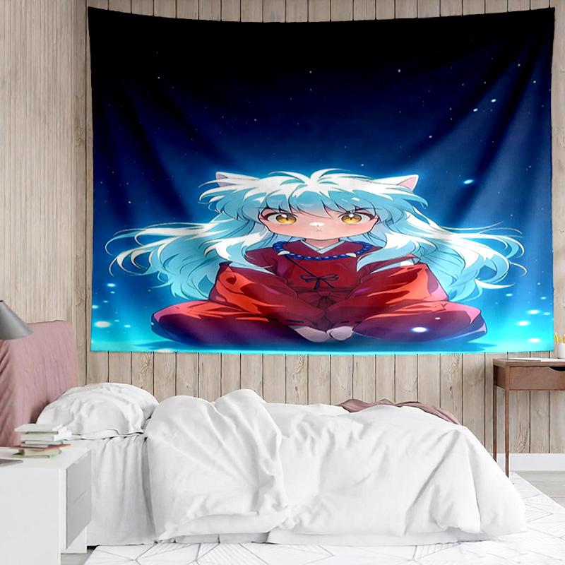 Inuyasha Tapestry for Bedroom Aesthetic Classroom Tapestries Wall Hanging for Living Room Dorm Office,Ideal Creative Gift