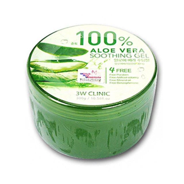 

3W Clinic Успокаивающий гель с алоэ вера (Чистота 98%) 300г