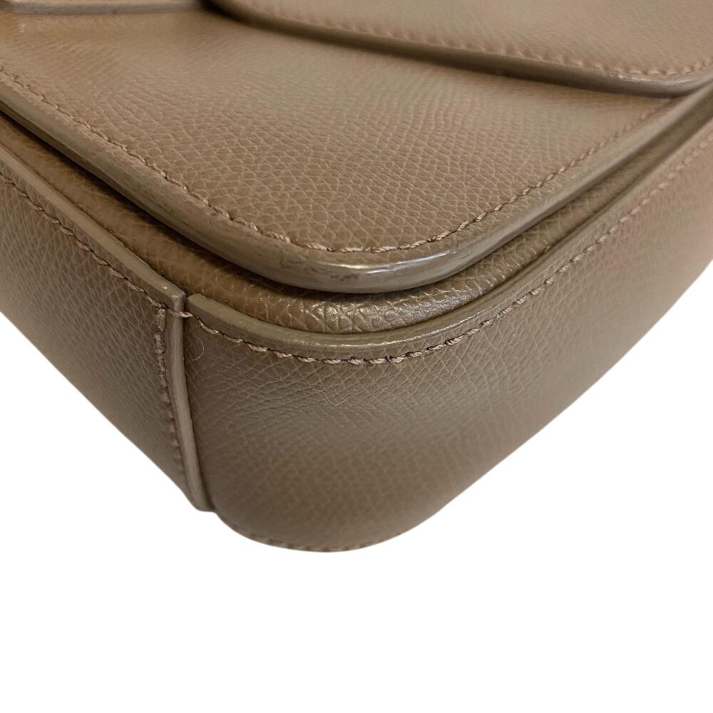 Furla Leather Metropolis Shoulder Bag Beige Leather Women Used