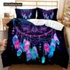 Dream Catcher Duvet Cover Feather Purple Dream Catcher BeddingSymbol Exotic Polyester Quilt Cover Double Queen King