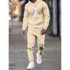 Men's Fashionable Hooded Sweatshirt and Jogging Pants Set Autumn and Winter Casual Street Style, Regular Fit, Comfortable Casual Wear