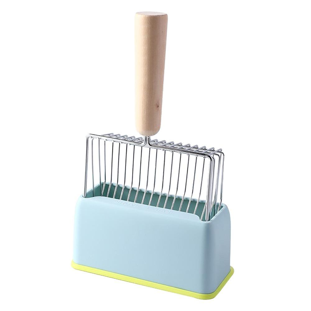 Durable Wood Handle Cat Litter Scoop Long Handle Fast Sifting Kitty Metal Scooper Deep Shovel Cat Pan Scooper Indoor Use