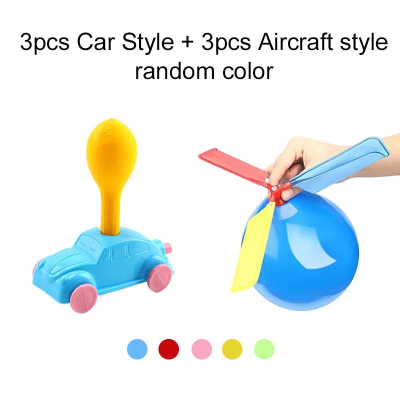 6pcs DIY Balloon Recoil Car Helicopter Science Experiment Educational Props School Classroom Teaching Incentive Supplies TMZ