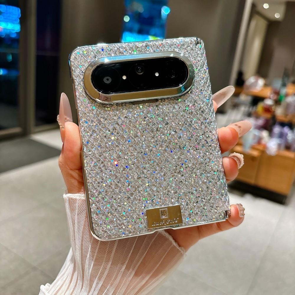 For Huawei Pura X Max Case Fashion Plating glitter PU Hinge diamond pattern Protective Back Cover Case For Pura X Max Shell Huawei Pura X Max серебряный