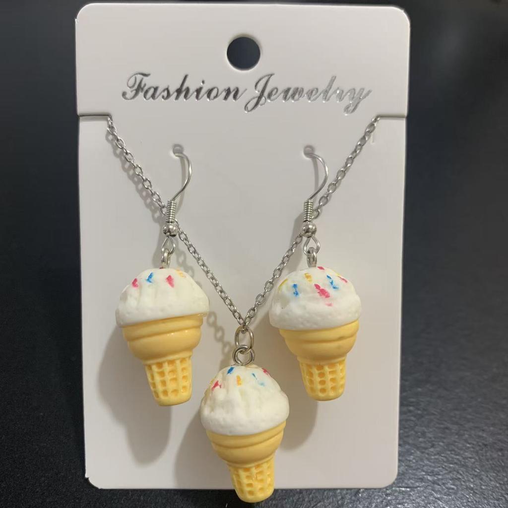 New Fashion Jewelry, Cute Design Cone Pendant Earrings, Sweet Temperament Necklace Two-piece Set