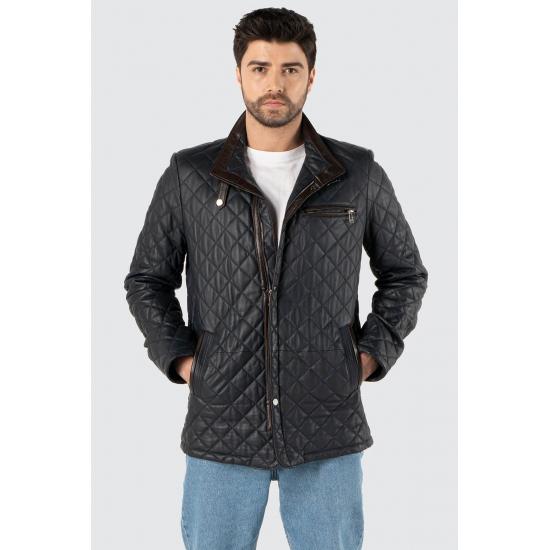 

Мужские куртки Dario Navy Blue Натуральная кожа Мужское пальто Regular Fit