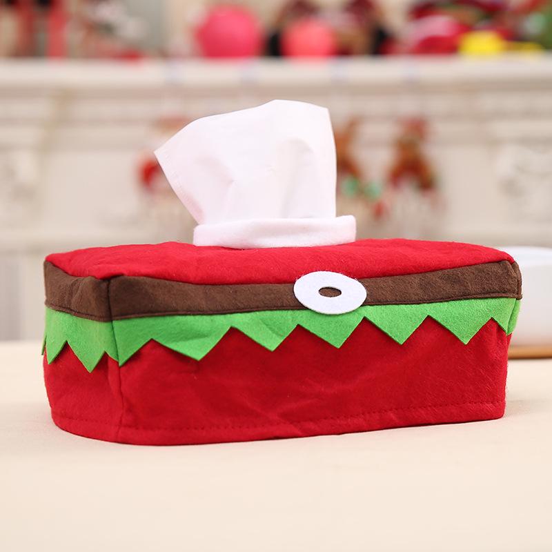 Christmas Tissue Box Cover Bag Cartoon Santa Tissue Covers Kitchen Dinner Party Table Decors Christmas Decorations for Home