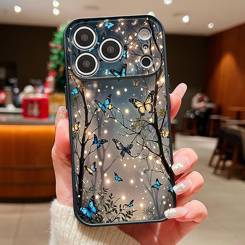 Magnetic For Magsafe Case For iPhone 17 Pro Max Glowing Fantasy Butterfly Pattern Skin Feeling Cover For iPhone 16 15 14 13 Pro Max