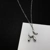 Korean Style Titanium Steel Puppy Pendant Necklace for Women