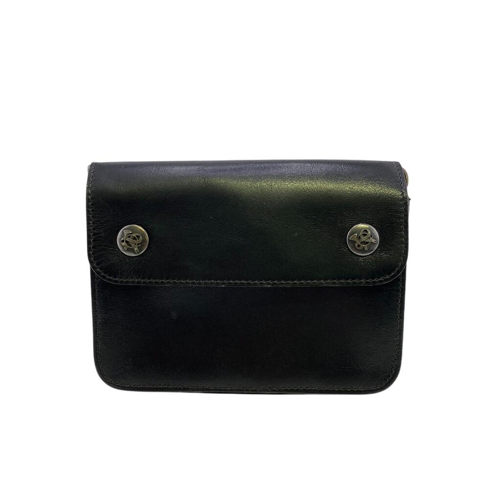 HERMES body bag Sheep leather Pochette black Sheep leather unisex Used