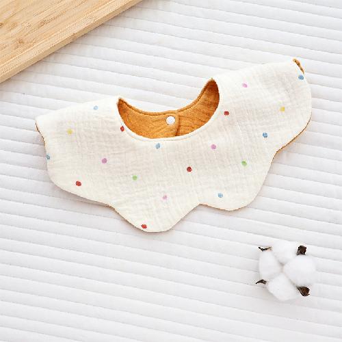 Ins Double-sided Cotton Waterproof Bib Crepe 360-degree Rotating Saliva Towel Children's Breathable Gauze Baby Bib