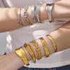 18K Gold-Plated Geometric Wide Band Stainless Steel Bracelet Set